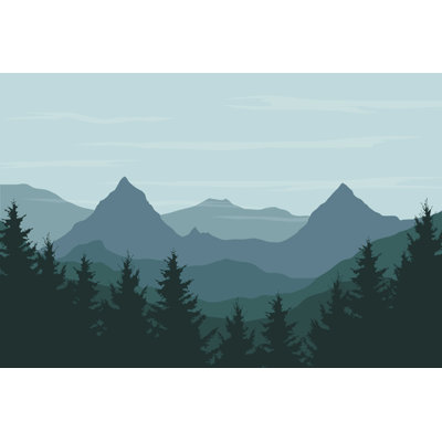 Illustration d'un paysage de montagne - impression sur toile tendue