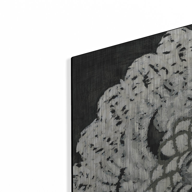 Art mural en métal luxueux «Mini Abstract Rosette 1» par Chariklia Zarris, 36 po x 36 po