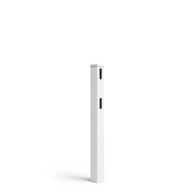 Poteau d'extrémité de ranch en vinyle de 5 pi, poteau de clôture en PVC blanc avec capuchon, facile à installer et résistant aux rayons UV, pièces de rechange durables pour clôture en vinyle pour ranch, cour et ferme, simple