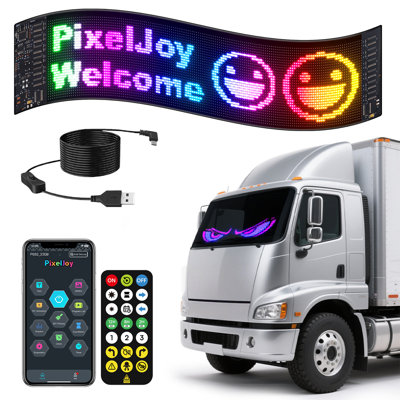 Programmable Rgb Led Pixel Art Panel - Flexible Scrolling Sign With App & Remote Control