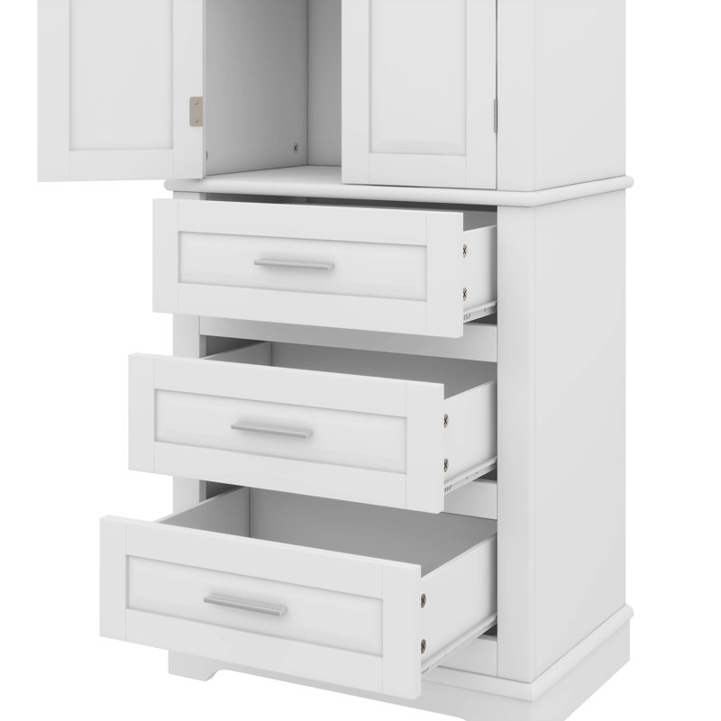 Armoire de rangement haute avec 3 tiroirs - Organisateur polyvalent pour la salle de bain et le bureau