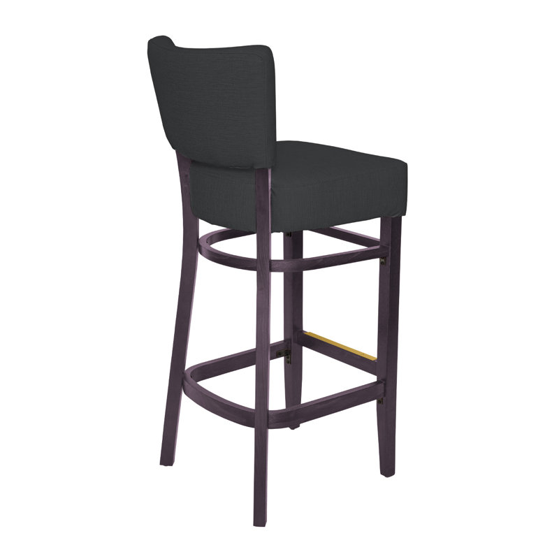 Tabouret de bar Madison, Gris foncé, Acajou foncé