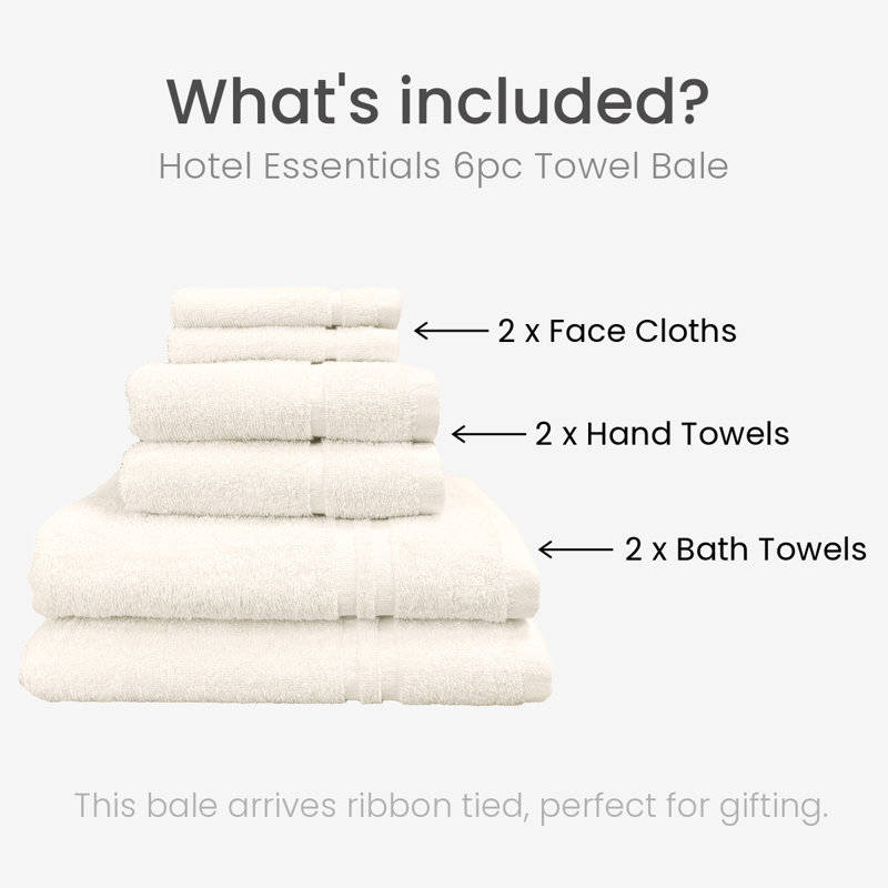 Chilson Essentials 6 Piece Towel Bale Set, Cream