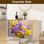 Buffet Buffet avec rangement fleurs de crocus mauves jaune pastel doux floral élégant avec 2 portes pour le salon et la cuisine