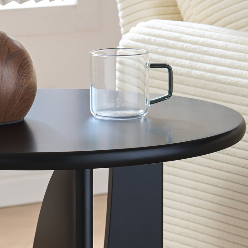 Table d'appoint ronde ronde - Table d'appoint en bois au design compact et mince pour le salon, la chambre à coucher ou le bureau