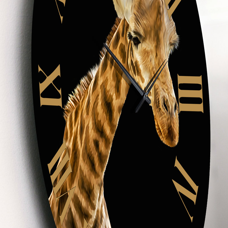 Portrait d'une girafe VI - Horloge murale de ferme, Moyen
