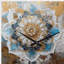 Horloge murale asymétrique en métal bleu et or Mandala I - Boho Mandala-106135139