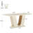 55" Modern Dining Table For 4-6, Off-White Kitchen Table with U-shaped Base