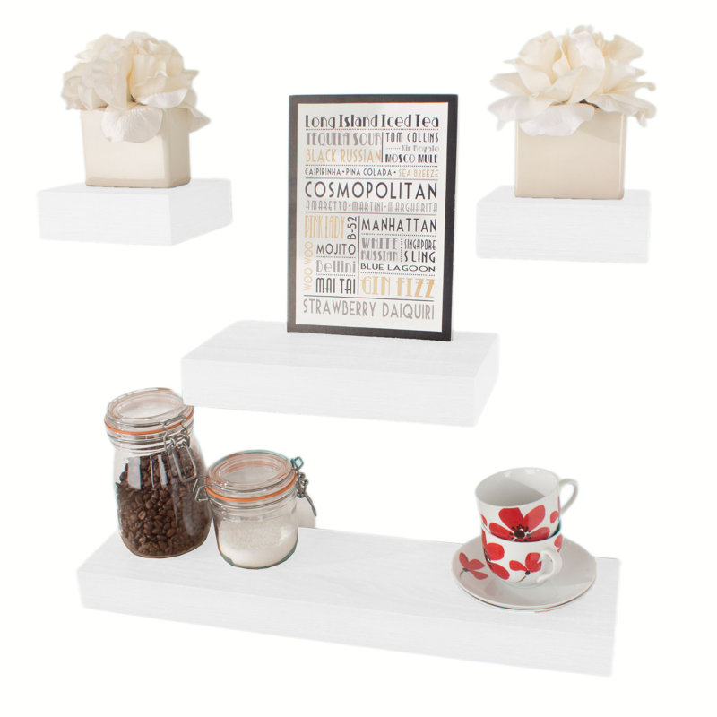 Hudson Shelf Kits, 4 Piece Wall Shelf Kits, White