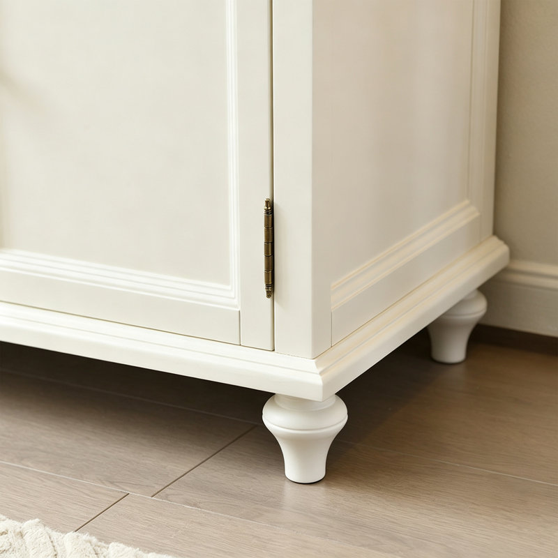 Modern Simple Four-door White Solid Wood Sideboard