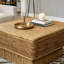 Table basse carrée en rotin et corde de chanvre avec rangement réglable