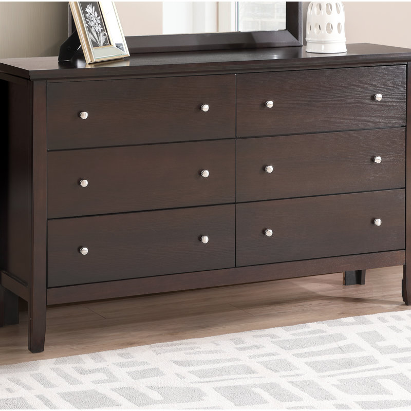Mayflower 59'' W 6 - Drawer Dresser, Cappuccino