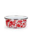 Red Swirl Enamelware Soup Bowl