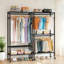 70 po H, support à vêtements 300 lb, armoire à vêtements avec tablette grillagée