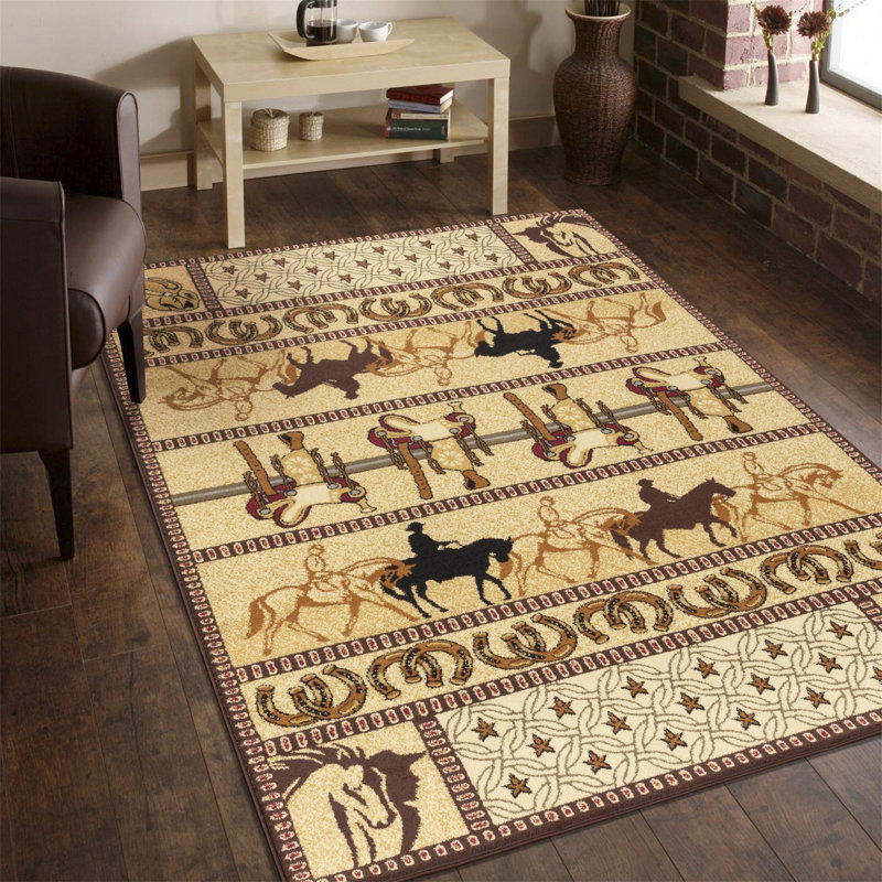 Tapis tribal beige Sud-Ouest Tribes, Tapis de couloir 2 pi 7 po x 7 pi 3 po