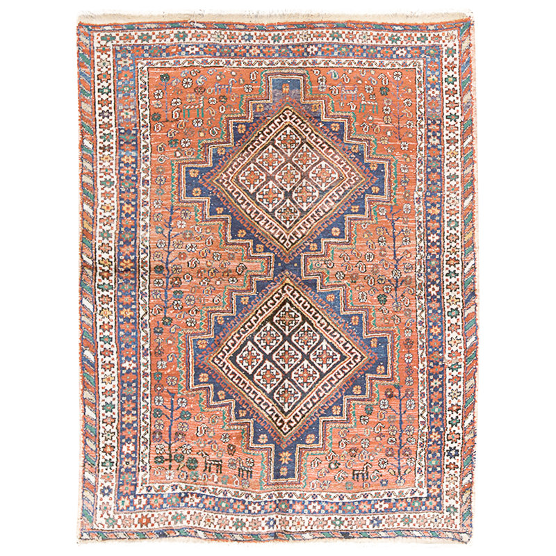 Hand Knotted Wool Area Rug in Multi
