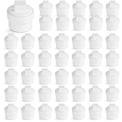 2 Inch White PVC DWV Cleanout Adapter with C.O. Plug, Slip x Female Pipe Thread Drain, Waste & Vent Systems (50-Pack)