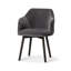 Chaise de salle à manger rembourrée grise et noire en tissu-1033811582-1033811577