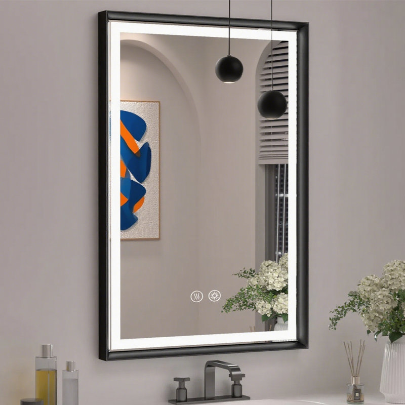 Miroir de salle de bain Smart Smart, 24 po x 36 po, Noir mat