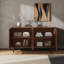Buffet 63 "avec portes arquées et tablettes réglables, crédence brune pour le salon, le vestibule, la cuisine