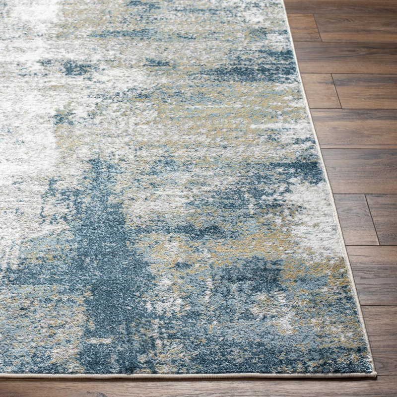 Matteo Abstract Blue Area Rug, Rectangle 7' x 9'