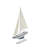 Yesayi Wood Handmade Sail Boat Decorative White Sculpture Set