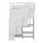 Lit mezzanine simple multifonctionnel avec trois tablettes, deux armoires, deux tiroirs et une échelle de rangement-2106385067
