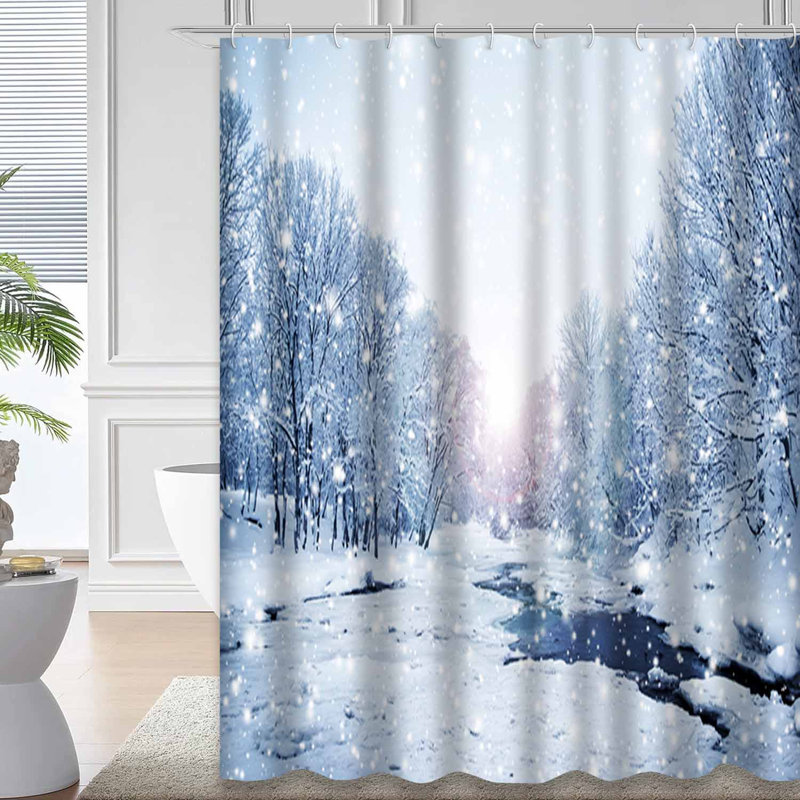 Rideau de douche Winter Sunset, L 72 po x l 84 po