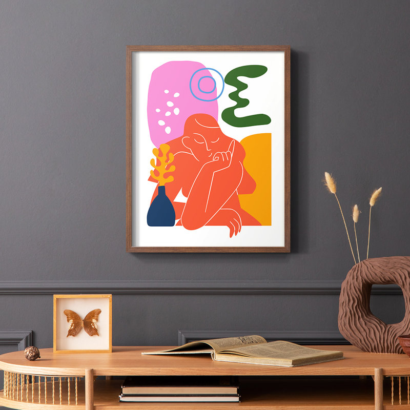 Matisse CDLV III, reproduction encadrée - bois massif, Cadre photo brun simple, H 14 po x l 11 po