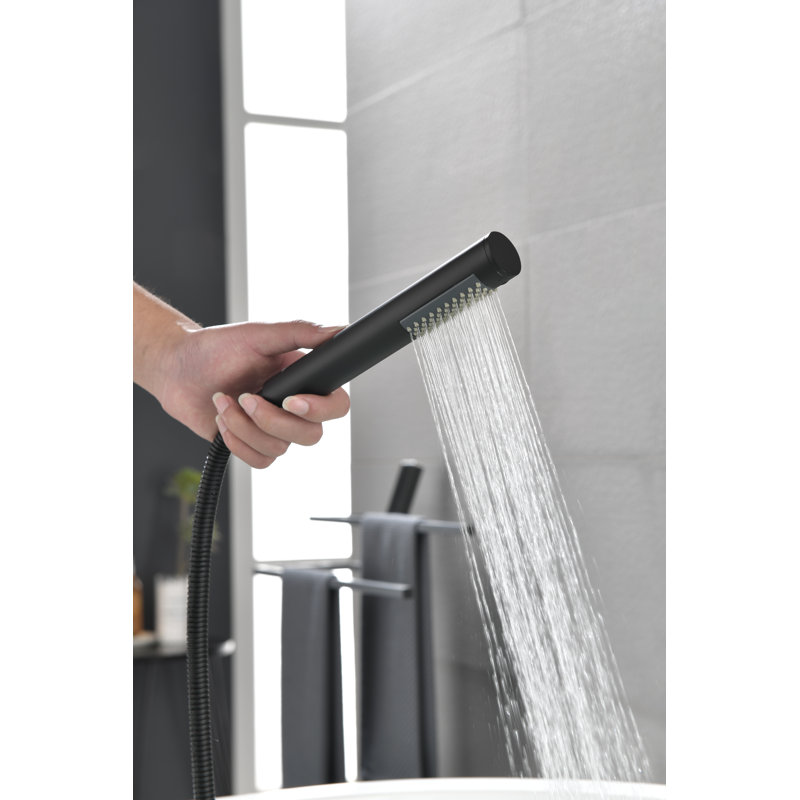 2 Handle Floor Clawfoot Tub Faucet with Diverter