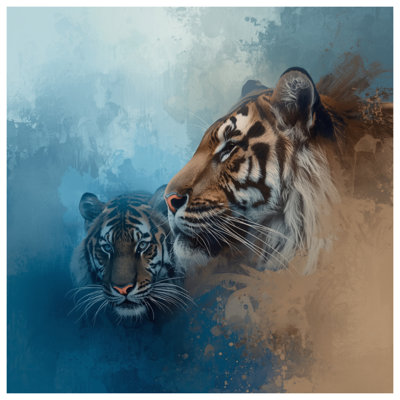 Tapisserie murale «Tigers In Abstract» - Décoration murale Tigers