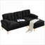 Canapés modulaires | Canapé 82,6 po moderne en forme de L pour la chambre à coucher de salon | Noir | Velours