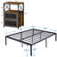 Ensemble de chambre avec lit plateforme et table de chevet en métal 3 pièces Blinni-641607328-641607339