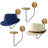 Wall Mounted Hat Rack in Black/Brown