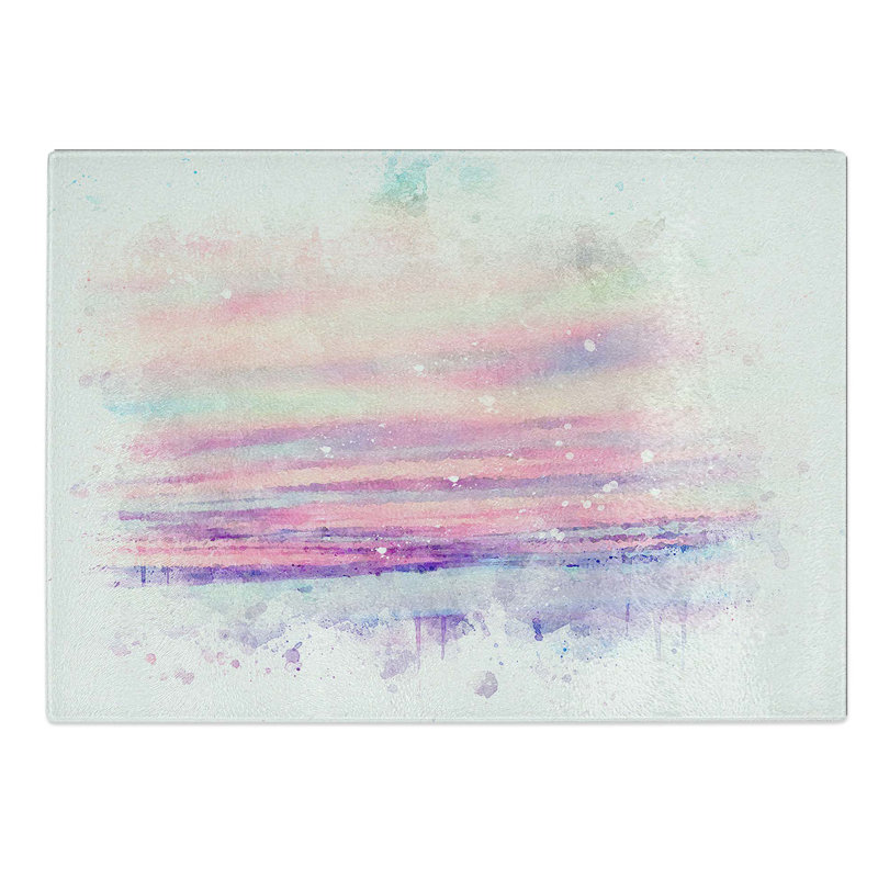 Tempered Glass Pastel Sky Chopping Board, 39 cm W x 28.5 cm L