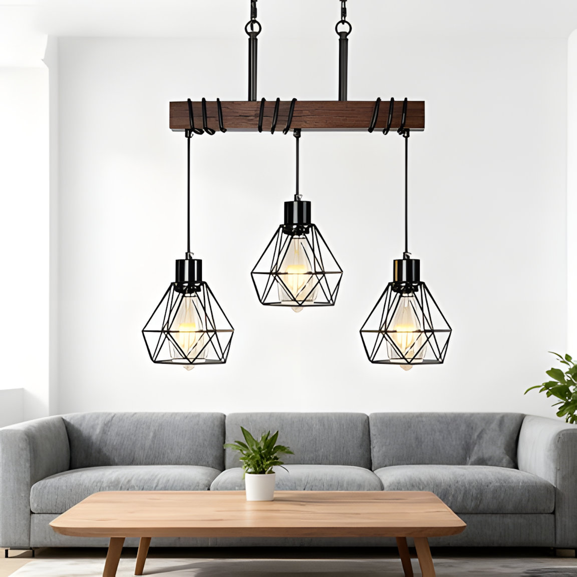 17 Stories 3-Light Linear Pendant Light Fixture For Kitchen Island And ...