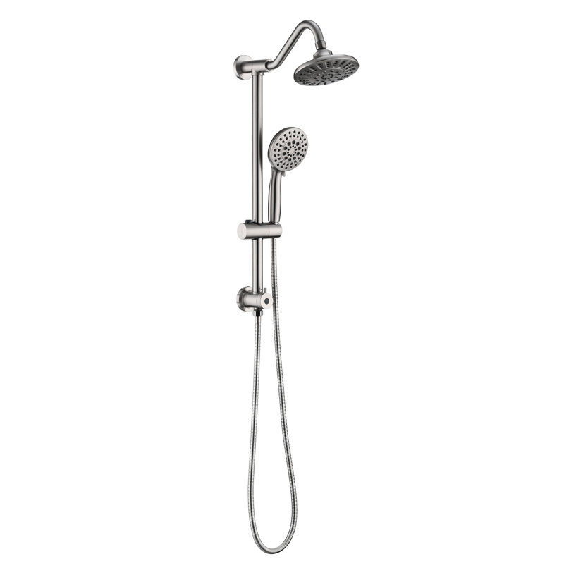 Bathroom Shower With 6 Inch Rain Head & Handheld, Matte Black, 2.5 Gpm Flow, Adjustable Slide Bar, Corrosion , Tranquil And Handheld , Gpm, Water Advanced Technology