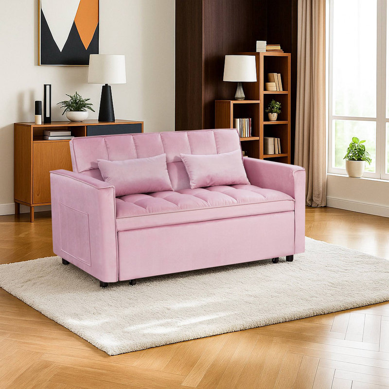 Canapé-lit 54 po convertible 3 en 1, Rose