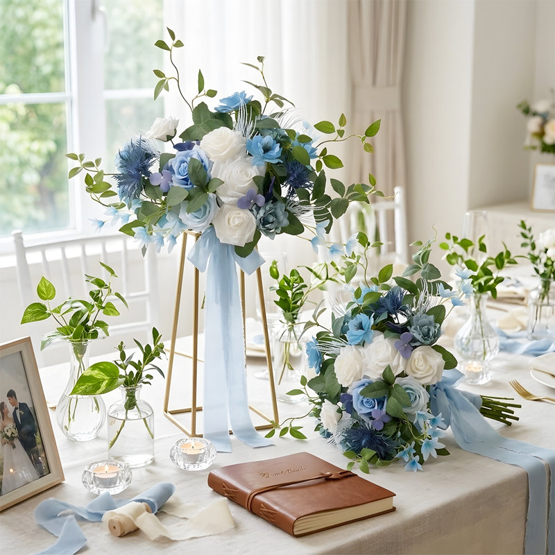 Dusty Blue Wedding Bouquets, Dusty Blue