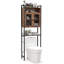 Au-dessus de la toilette, armoire de rangement à 5 niveaux avec 2 portes grillagées en métal et 3 tablettes réglables, armoire de rangement autoportante avec structure en métal robuste (rustique, brun)
