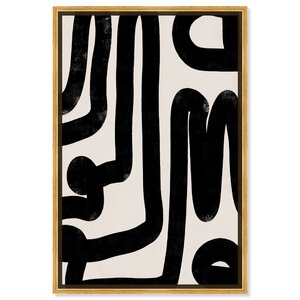 Modern Bold Brush Stroke Lines - Graphic Art on Canvas