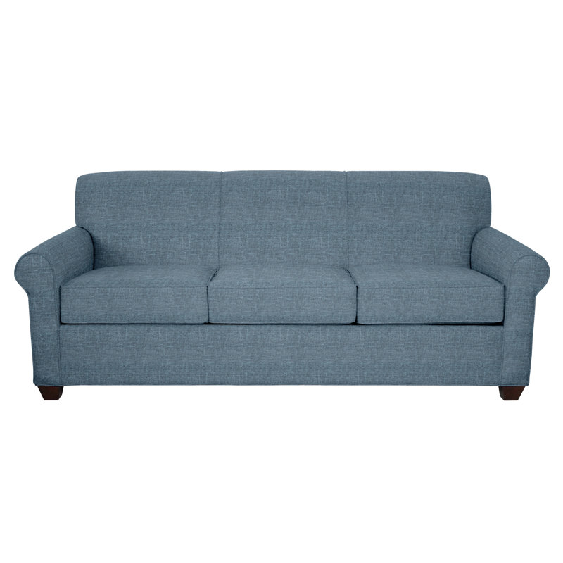 Finn Rolled Arm Sofa with Reversible Cushions, Archetype Anchor, Empire Mahogany, 34" H x 83" W x 36" D