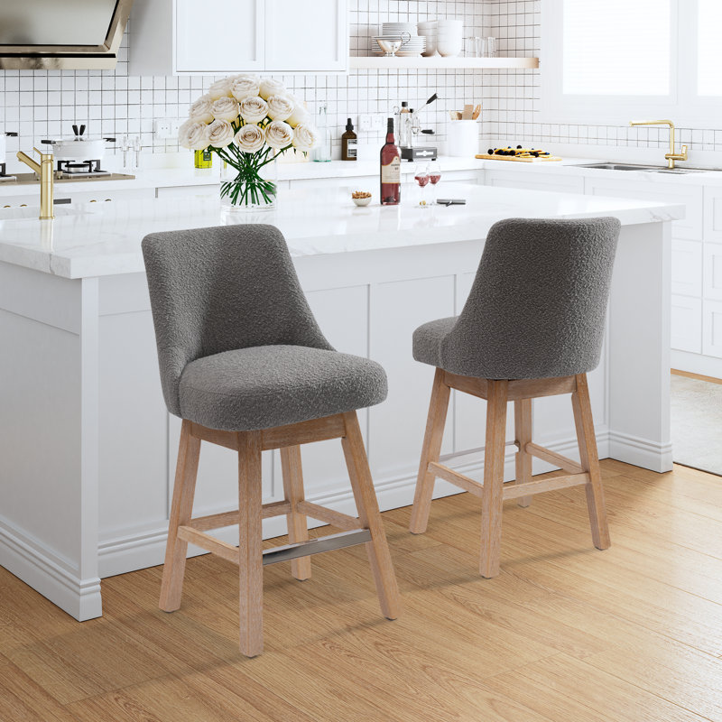 Tabouret de comptoir pivotant 26 po Breann, Gris