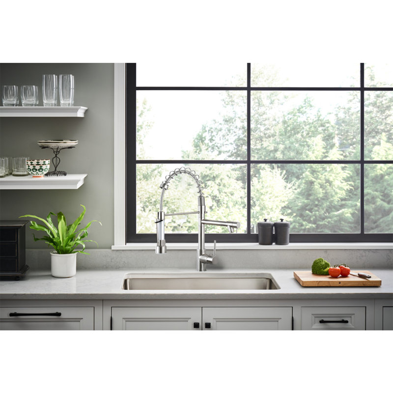 Robinet de cuisine à 2 becs HGN , Brushed Nickel