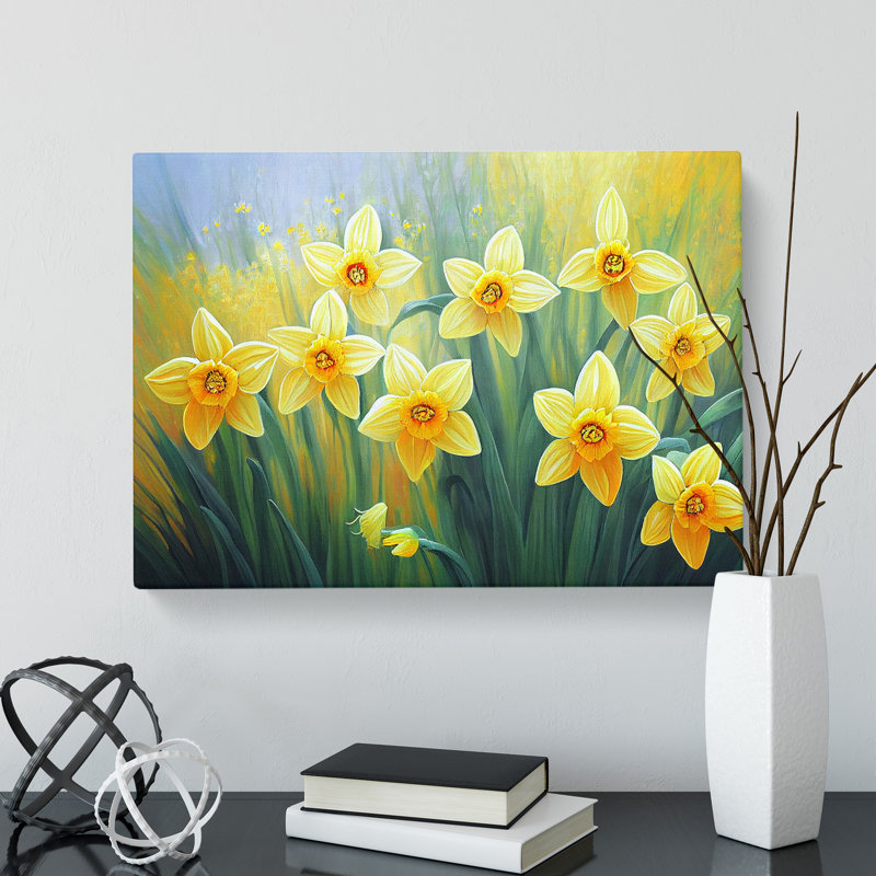 Eye Opening Daffodil Flowers - Wrapped Canvas, 35cm H x 50cm W x 3cm D