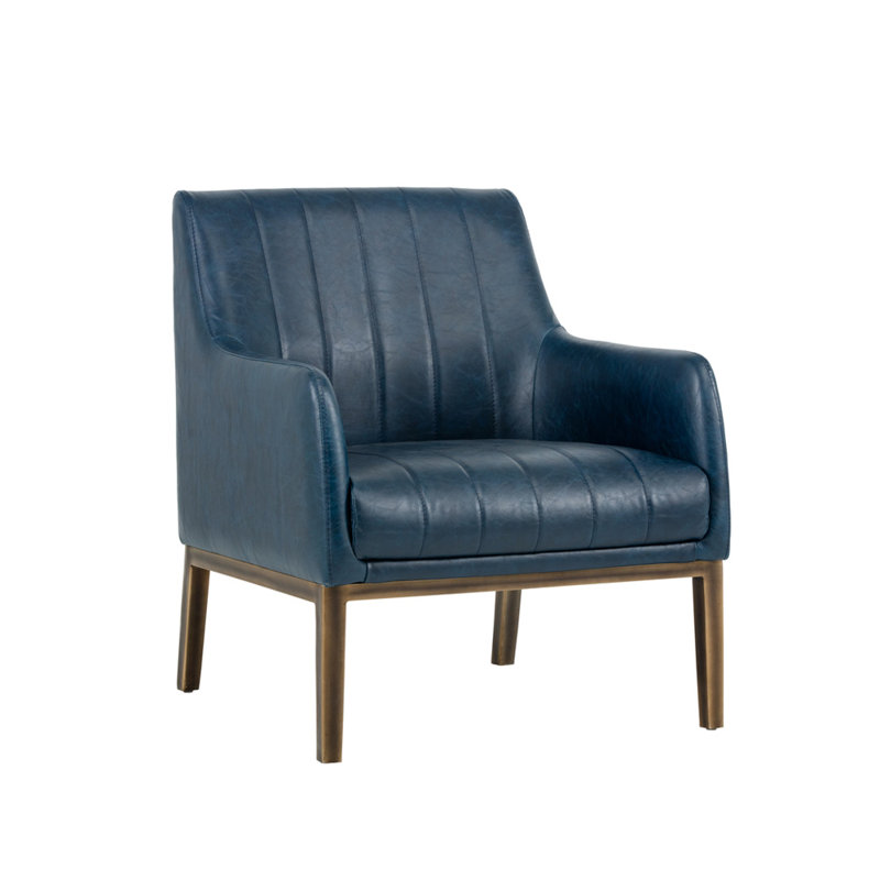 Irongate Armchair, Blue Faux Leather