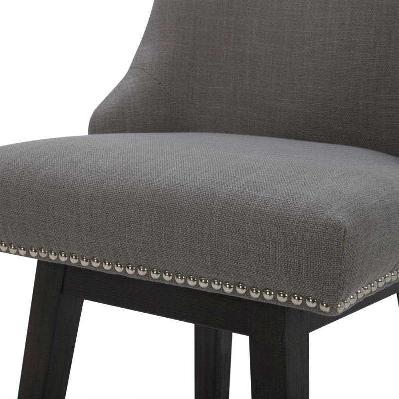 Shurma Swivel Upholstered Counter Stool, Flint Gray