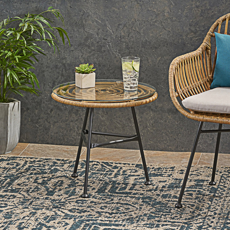 Table d'appoint d'extérieur, Marron clair