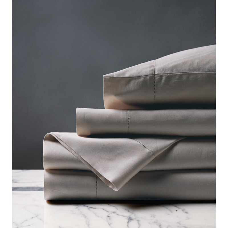Deluca 100% Cotton Sateen Sheet Set, Queen Sheet Set + 2 Pillowcases, Fawn