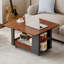 Table basse / table d'appoint moderne 27,6 po avec plateau pliable et roulettes, rangement à plusieurs niveaux-121053085